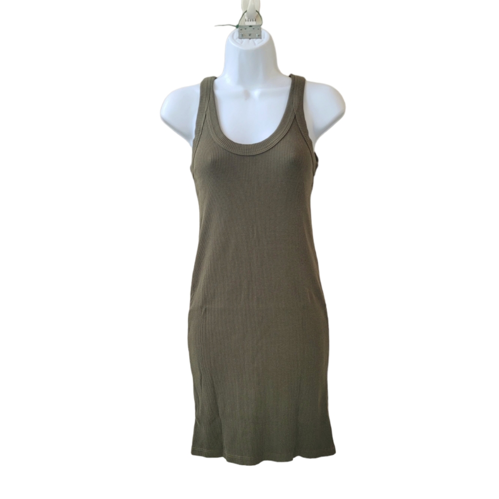 Monrow Scoopneck Tank Dress In Hunter Size M